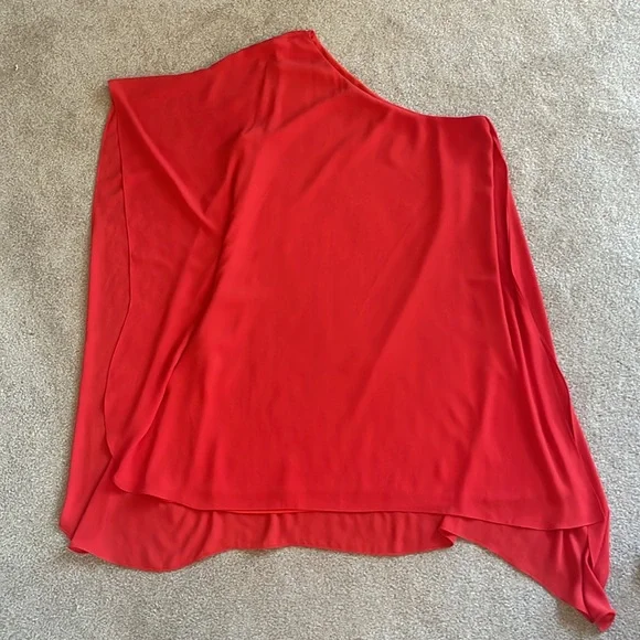 BCBGMAXAZRIA Alana One-Shoulder Bright Red Flowy Dress Sz S - Picture 3 of 5